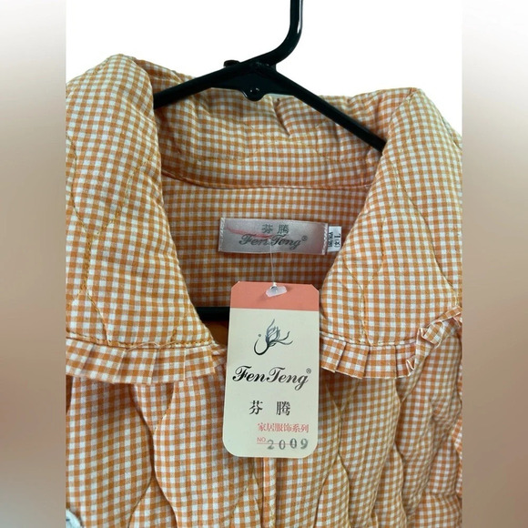 Vintage quilted plaid orange bunny jacket - Picture 4 of 6